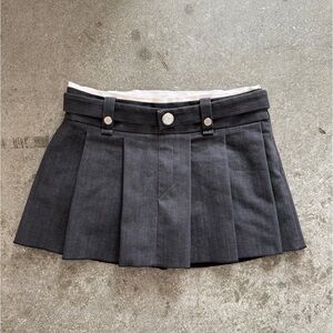 Maje Gray Pleated Mini Skirt